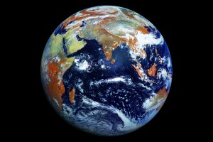 An image of the Earth taken by the Russian weather satellite Elektro-L No.1.