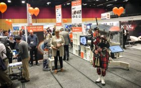 Figure 2: The #SPIEastro conference features a dedicated vendor exhibit—and bagpipes in Scotland of course.