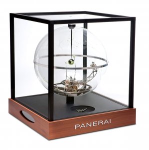 Italian watchmaker Officine Panerai crafted this planetarium clock, called Jupiterium, to mark the 400th anniversary of Galileo's discovery of the four main moons around Jupiter.