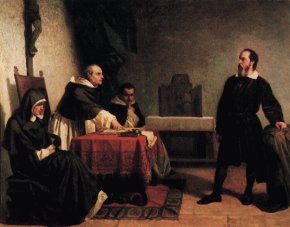Painting of Galileo's trial